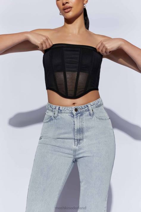 Meshki Helen strapless korset bustier kleding zwart XP0T1035