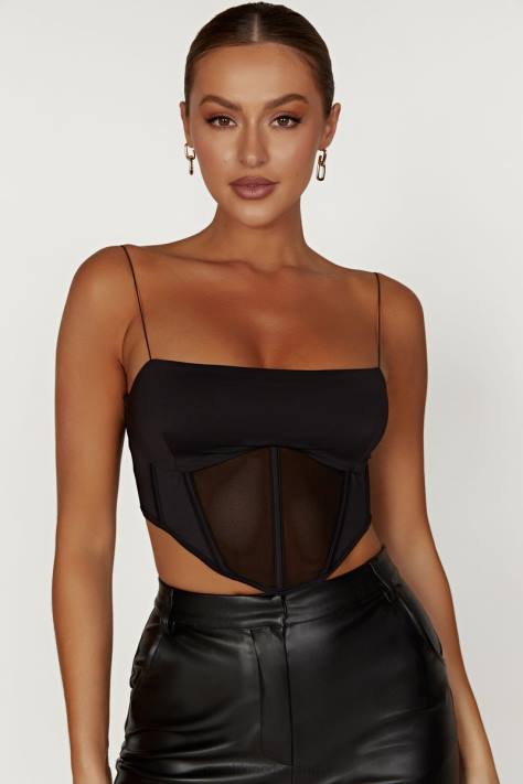 Meshki Jada mesh korset bustier kleding zwart XP0T993