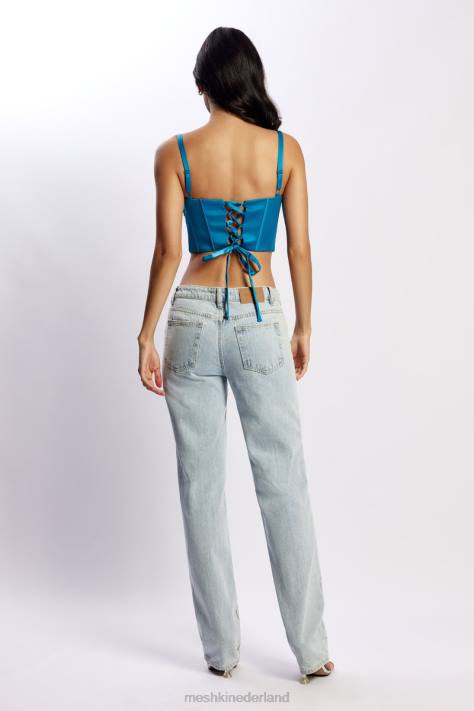 Meshki kristy shirring buste corset top kleding marineblauw XP0T975
