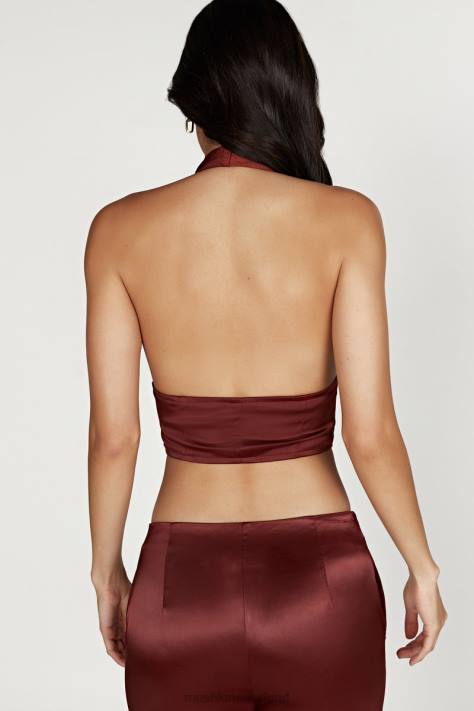 Meshki mallory satijnen korsettopje kleding kersen chocolade XP0T1066