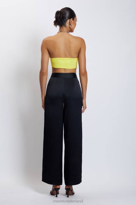 Meshki Crop top met halterhals en diamanten ketting kleding geel XP0T1142