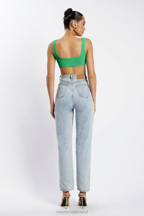 Meshki Jackie crop top met ronde hals kleding Fel groen XP0T1157