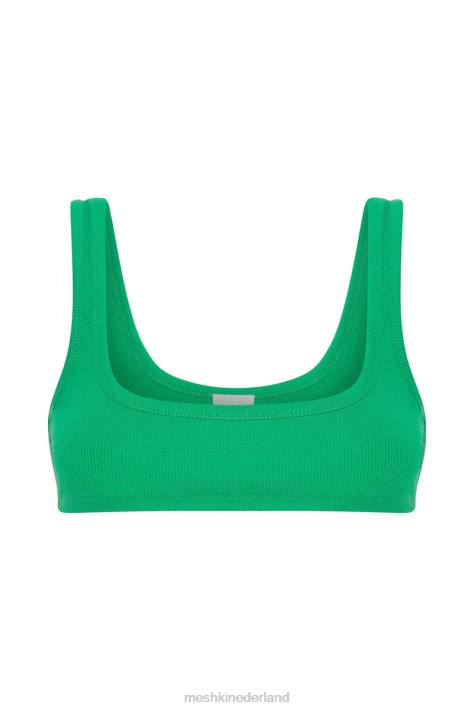 Meshki Jackie crop top met ronde hals kleding Fel groen XP0T1157
