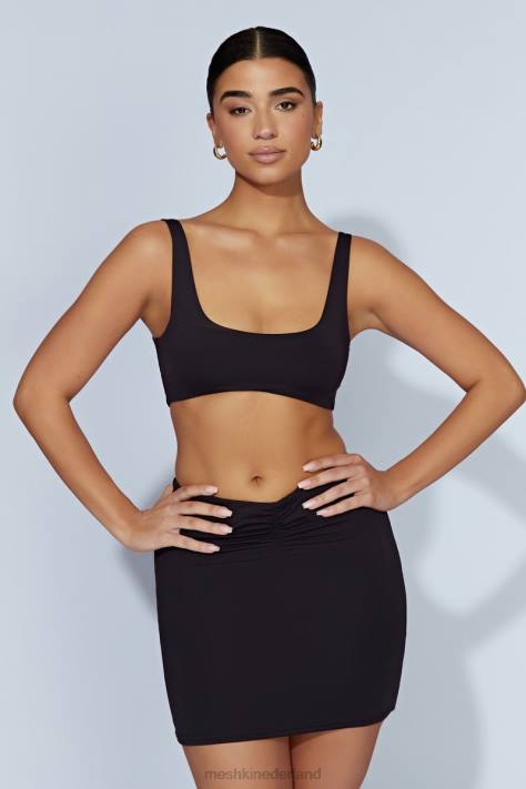 Meshki Jemma super crop top met ronde hals kleding zwart XP0T919