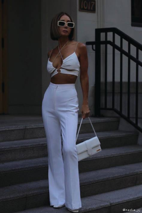 Meshki Phoenix uitgesneden crop top met ruches kleding wit XP0T1153