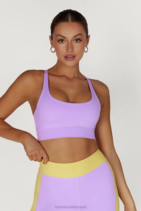 Meshki elise cami crop top met v-rug kleding lila XP0T1115