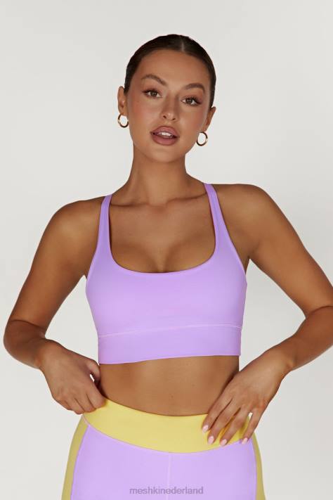 Meshki elise cami crop top met v-rug kleding lila XP0T1115