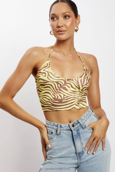 Meshki joelle halter croptop kleding zebraprint XP0T1154