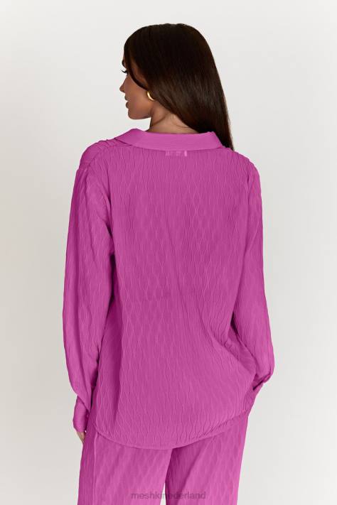 Meshki Karla oversized overhemd met golfplooi kleding roze roze XP0T1057