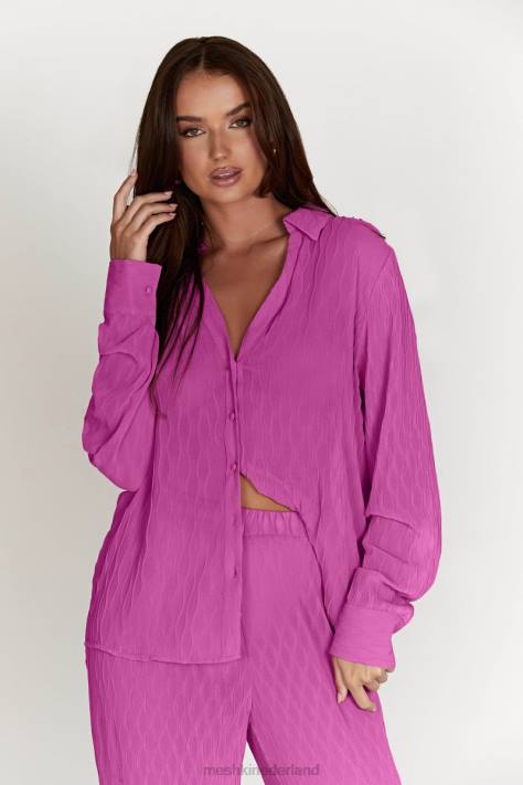 Meshki Karla oversized overhemd met golfplooi kleding roze roze XP0T1057
