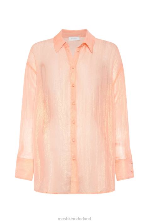 Meshki Molly oversized transparant iriserend overhemd kleding perzik XP0T1101