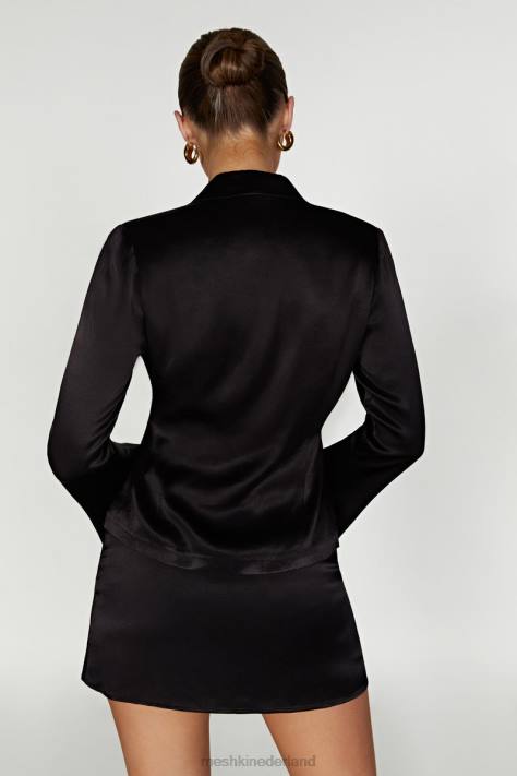 Meshki noa overhemd met lange mouwen en kraag kleding zwart XP0T898