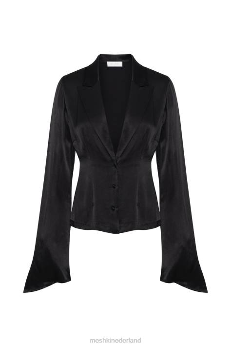 Meshki noa overhemd met lange mouwen en kraag kleding zwart XP0T898
