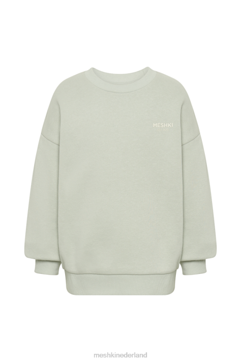 Meshki Phoenix oversized trui met ronde hals kleding lichte salie XP0T932
