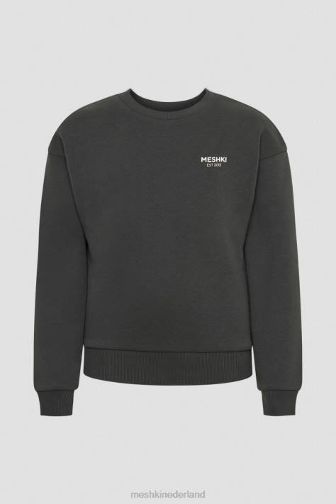Meshki Phoenix oversized trui met ronde hals kleding schemer zwart XP0T809